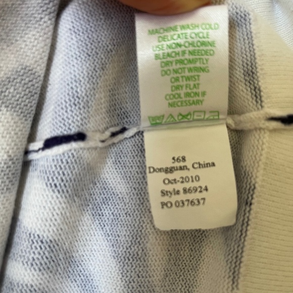 Lily Pulitzer Women’s XS Cotton Cardigan Pearly Buttons Navy White Geometric - Picture 9 of 9